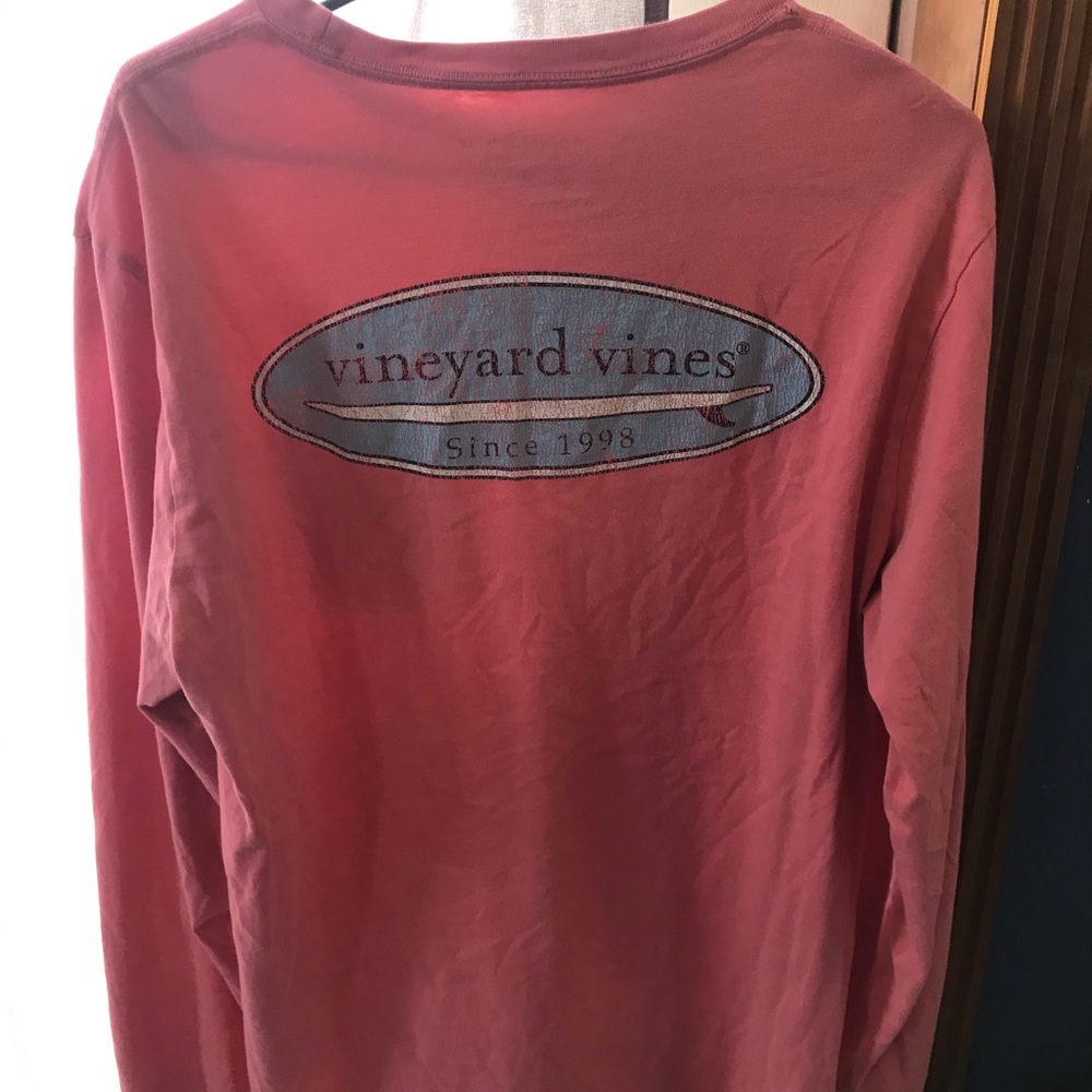 Vineyard Vines Long Sleeve Red/Pink Shirt Size M